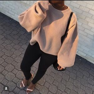 H&M Oversize Wool Knit Beige Sweater